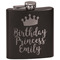 Birthday Princess Black Flask - Engraved Front