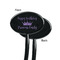 Birthday Princess Black Plastic 7" Stir Stick - Single Sided - Oval - Front & Back