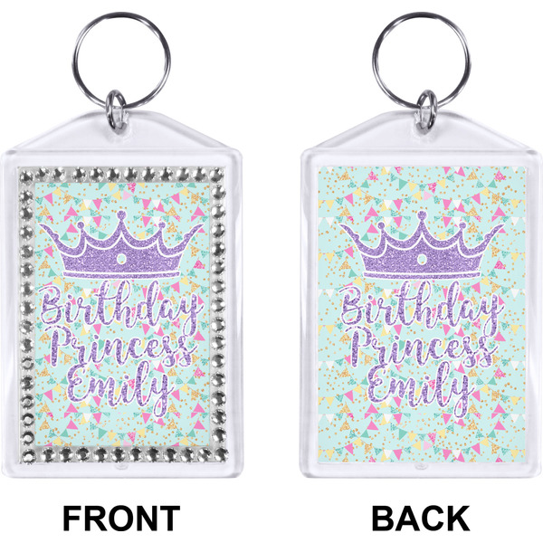 Birthday Princess Bling Keychain (Front + Back)