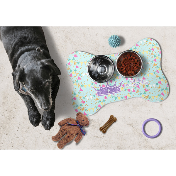 Birthday Princess Bone Shaped Mat w/ Food & Water