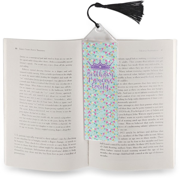 Birthday Princess Bookmark with tassel - In book