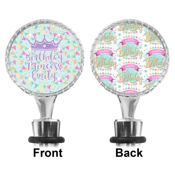 Birthday Princess Bottle Stopper - Front and Back