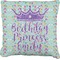 Birthday Princess Burlap Pillow 16"