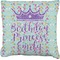 Birthday Princess Faux-Linen Throw Pillow 18" (Personalized)