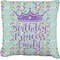 Birthday Princess Faux-Linen Throw Pillow 20" (Personalized)