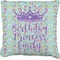 Birthday Princess Faux-Linen Throw Pillow 26" (Personalized)