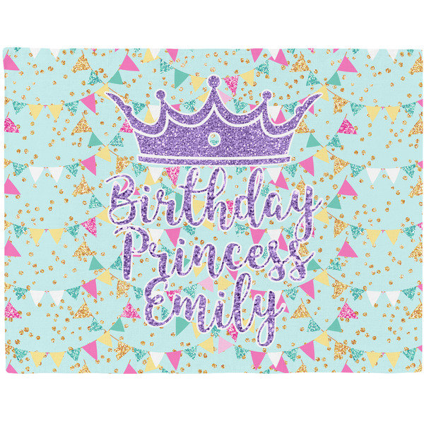 Custom Birthday Princess Woven Fabric Placemat - Twill w/ Name or Text