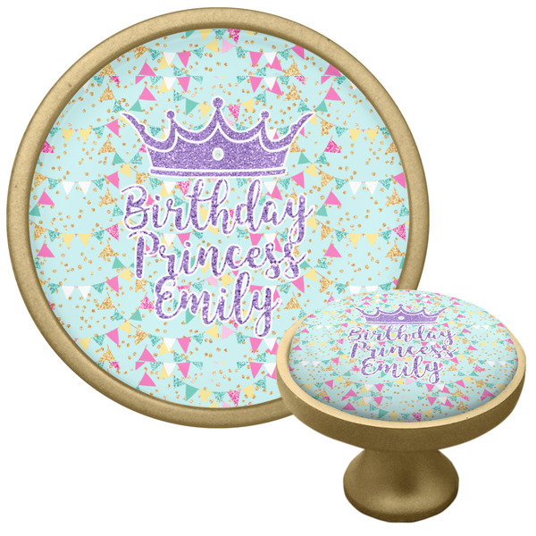 Custom Birthday Princess Cabinet Knob - Gold (Personalized)