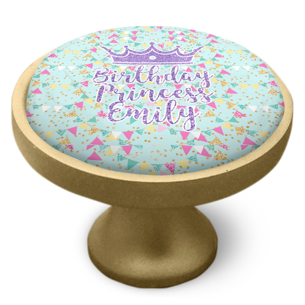 Birthday Princess Cabinet Knob - Gold - Side