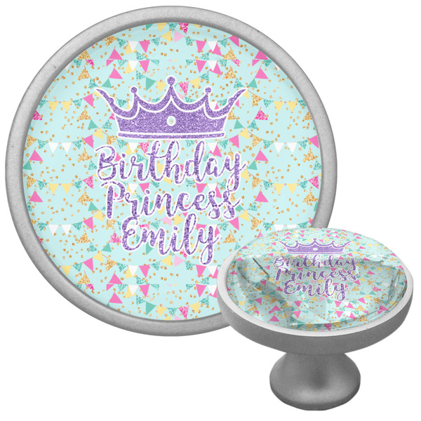 Custom Birthday Princess Cabinet Knob (Silver) (Personalized)