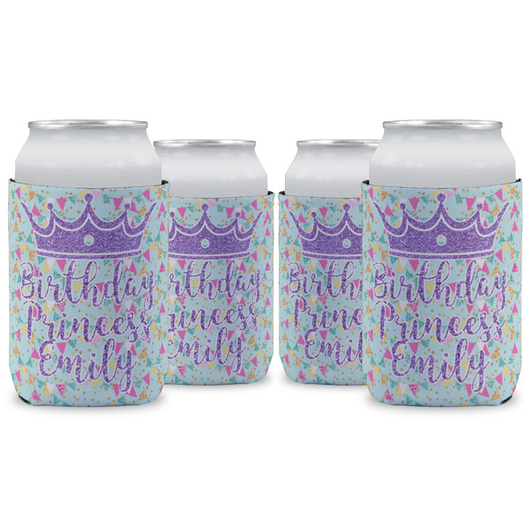 Custom Birthday Princess Can Cooler (12 oz) - Set of 4 w/ Name or Text