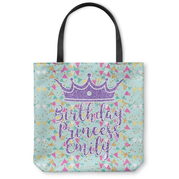 Custom Birthday Princess Canvas Tote Bag - Small - 13"x13" (Personalized)