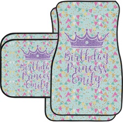 Birthday Princess Car Floor Mats Set - 2 Front & 2 Back (Personalized)