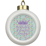 Birthday Princess Ceramic Ball Ornament (Personalized)