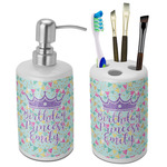 Birthday Princess Ceramic Bathroom Accessories Set (Personalized)