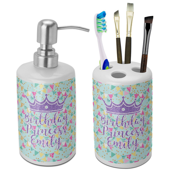 Custom Birthday Princess Ceramic Bathroom Accessories Set (Personalized)