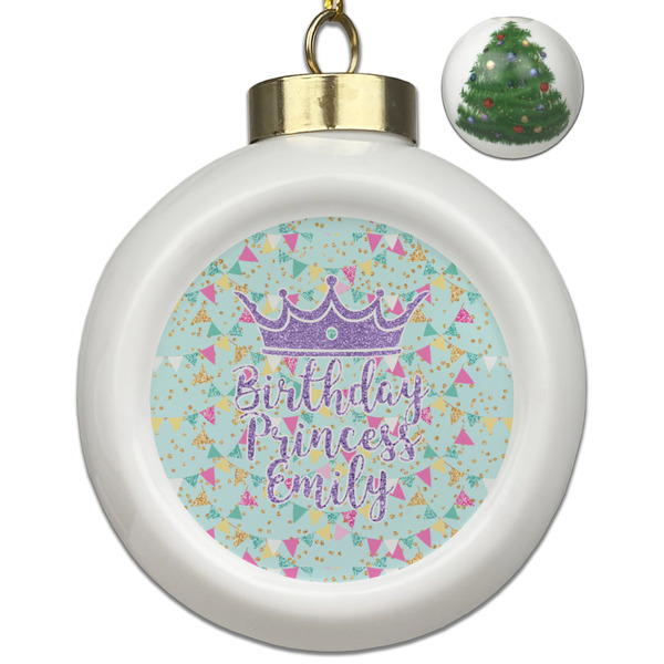 Custom Birthday Princess Ceramic Ball Ornament - Christmas Tree (Personalized)