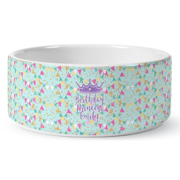 Birthday Princess Ceramic Dog Bowl - Medium - Front