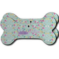 Birthday Princess Ceramic Dog Ornament - Front & Back w/ Name or Text