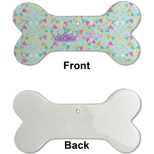 Birthday Princess Ceramic Flat Ornament - Bone Front & Back Single Print (APPROVAL)