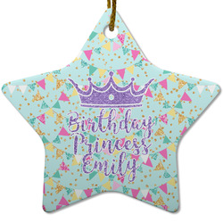 Birthday Princess Star Ceramic Ornament w/ Name or Text