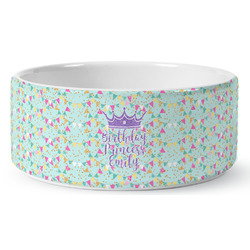 Birthday Princess Ceramic Dog Bowl - Large (Personalized)