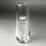 Birthday Princess Champagne Flute - Stemless Engraved - Single (Personalized)