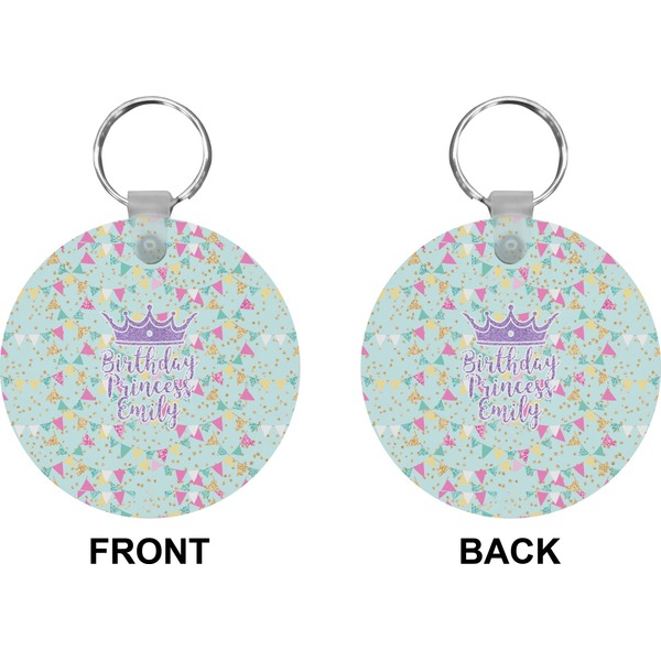 Birthday Princess Circle Keychain (Front + Back)