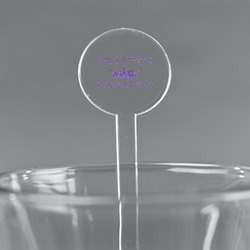 Birthday Princess 5.5" Round Plastic Stir Sticks - Clear (Personalized)