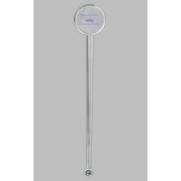 Birthday Princess Clear Plastic 7" Stir Stick - Round - Single Stick