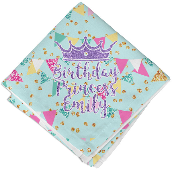 Custom Birthday Princess Cloth Cocktail Napkin - Single w/ Name or Text