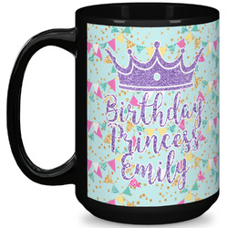 Birthday Princess 15 Oz Coffee Mug - Black (Personalized)