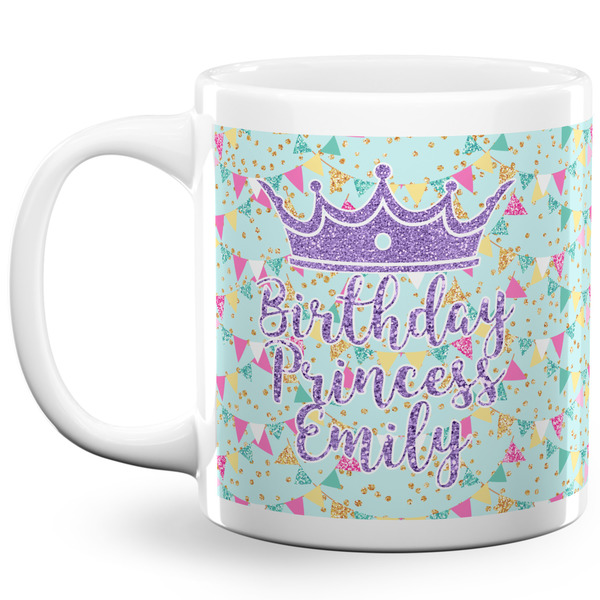 Custom Birthday Princess 20 Oz Coffee Mug - White (Personalized)