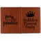 Birthday Quotes and Sayings Cognac Leather Passport Holder Outside Double Sided - Apvl