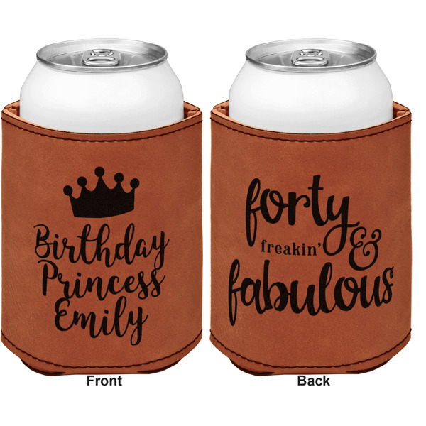 Birthday Quotes and Sayings Cognac Leatherette Can Sleeve - Double Sided Front and Back