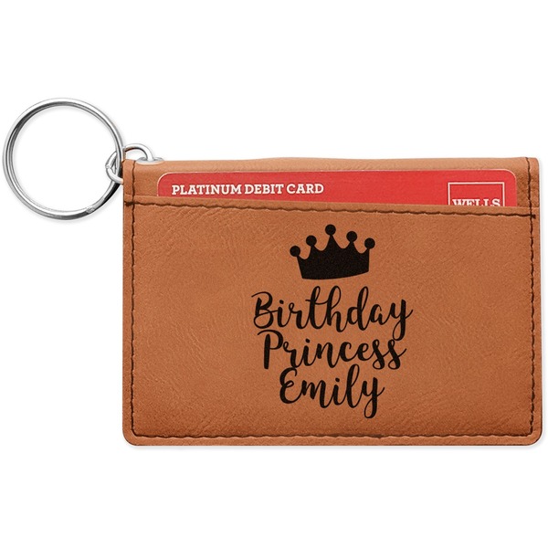 Custom Birthday Princess Leatherette Keychain ID Holder - Single Sided (Personalized)