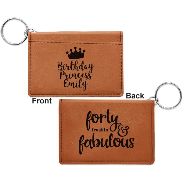 Birthday Quotes and Sayings Cognac Leatherette Keychain ID Holders - Front and Back Apvl