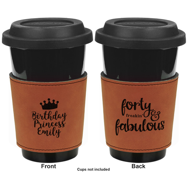 Birthday Quotes and Sayings Cognac Leatherette Mug Sleeve - Double Sided Apvl