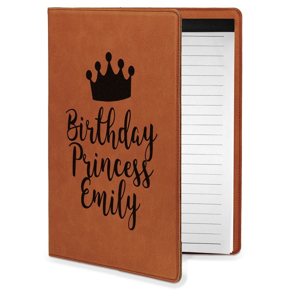 Custom Birthday Princess Leatherette Portfolio with Notepad - Small - Double Sided (Personalized)