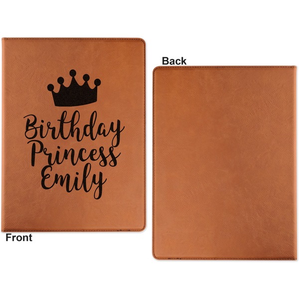 Birthday Princess Cognac Leatherette Portfolios with Notepad - Small - Single Sided- Apvl