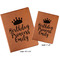 Birthday Princess Cognac Leatherette Portfolios with Notepad - Compare Sizes
