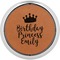 Birthday Princess Leatherette Round Coaster w/ Silver Edge (Personalized)