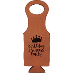 Birthday Princess Leatherette Wine Tote (Personalized)