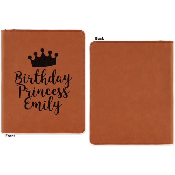 Birthday Quotes and Sayings Cognac Leatherette Zipper Portfolios with Notepad - Single Sided - Apvl