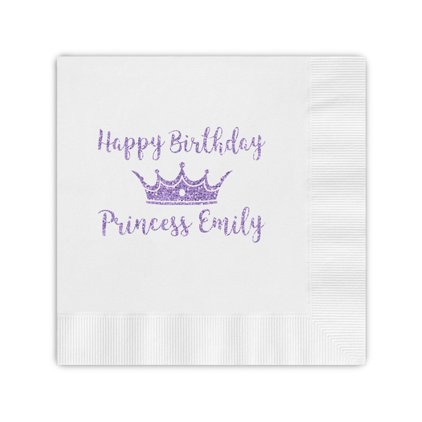 Custom Birthday Princess Coined Cocktail Napkins (Personalized)