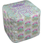 Birthday Princess Cube Pouf Ottoman - 18" (Personalized)