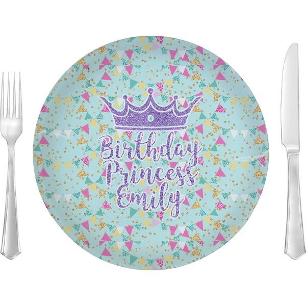 Custom Birthday Princess Glass Lunch / Dinner Plate 10" (Personalized)