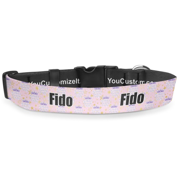 Custom Birthday Princess Deluxe Dog Collar - Double Extra Large (20.5" to 35") (Personalized)