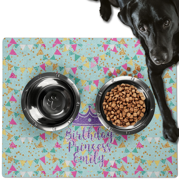 Custom Birthday Princess Dog Food Mat - Large w/ Name or Text