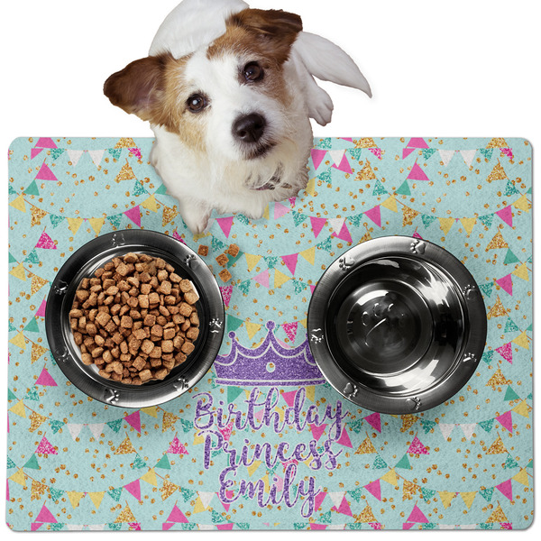 Custom Birthday Princess Dog Food Mat - Medium w/ Name or Text